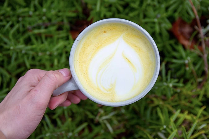 A turmeric latte made by Alchemy Turmeric Elixir unsweetened