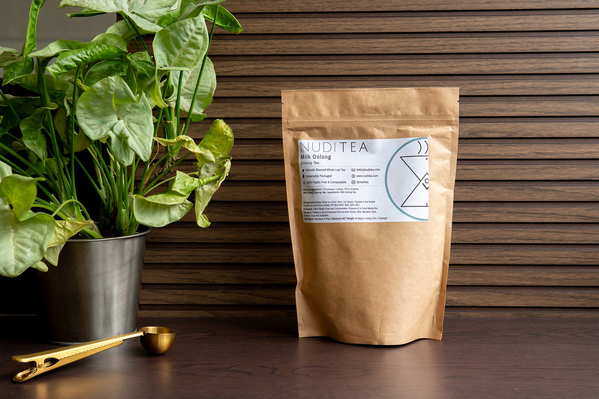 A packet of Nuditea Milk Oolong loose leaf tea