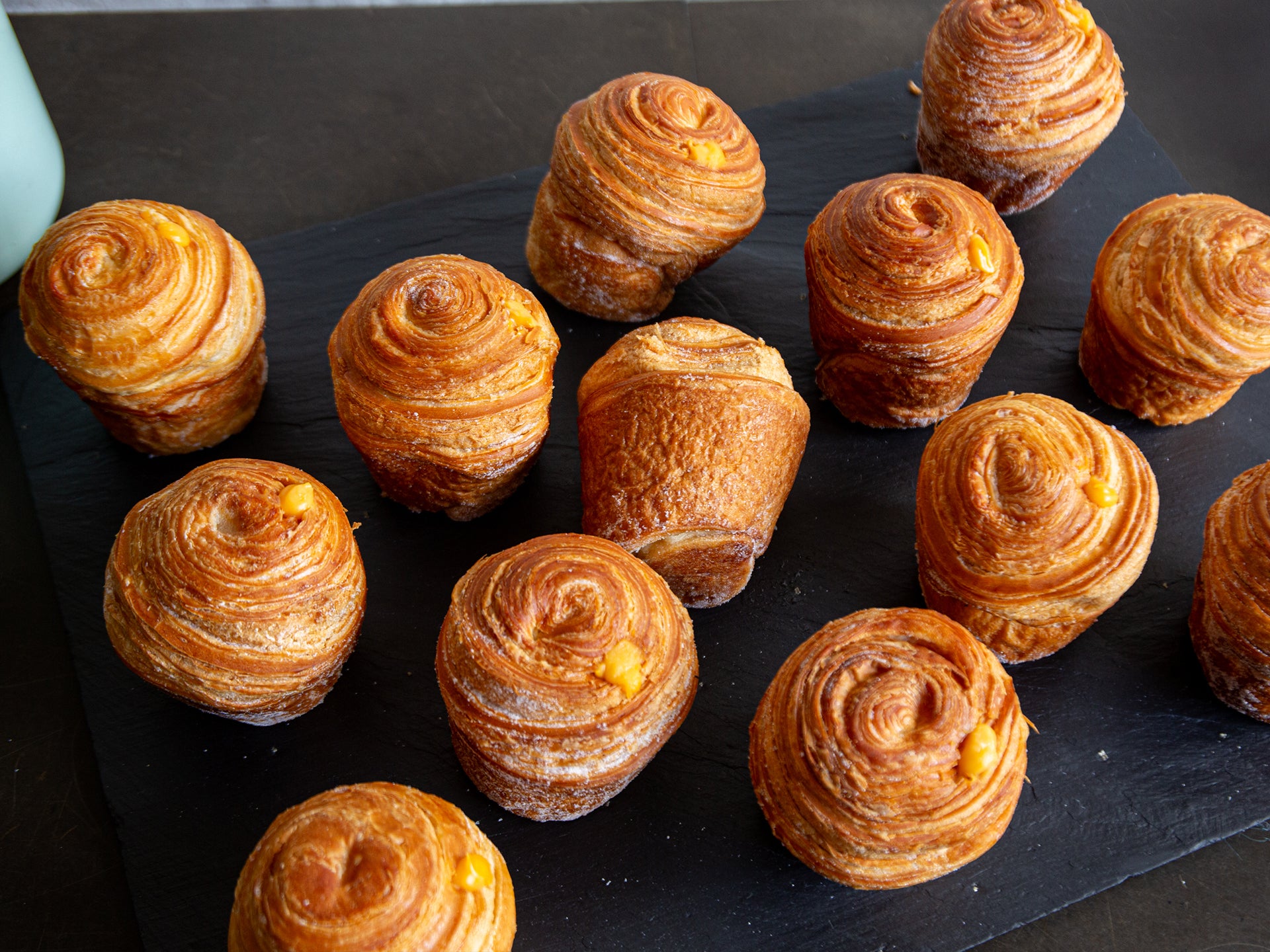 A tray of our Passionfruit Curd Cruffins