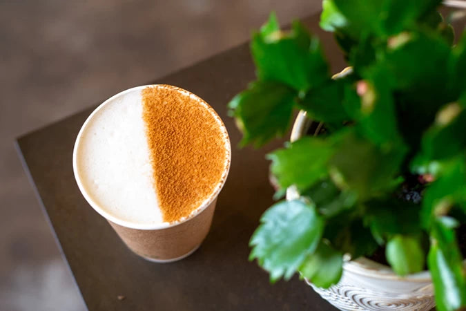 A pumpkin spiced latte made with Blendsmiths