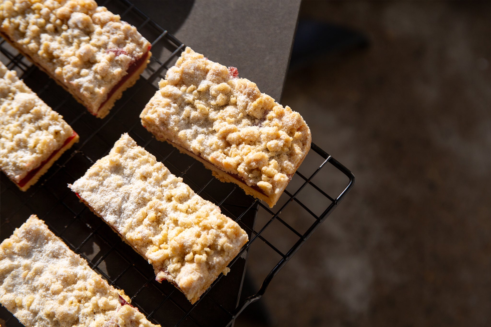 A close up of our strawberry shortcake wholesale traybake