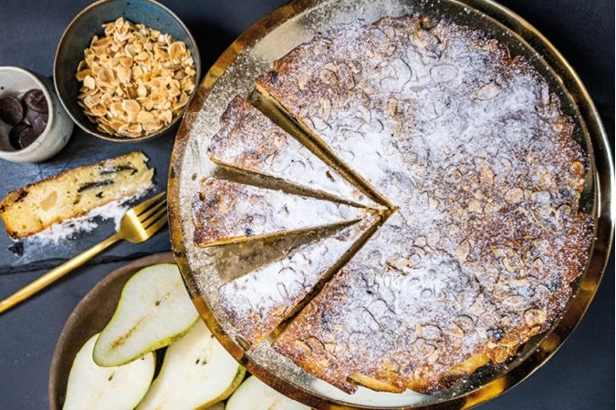 Pear, Almond and Chocolate Torte