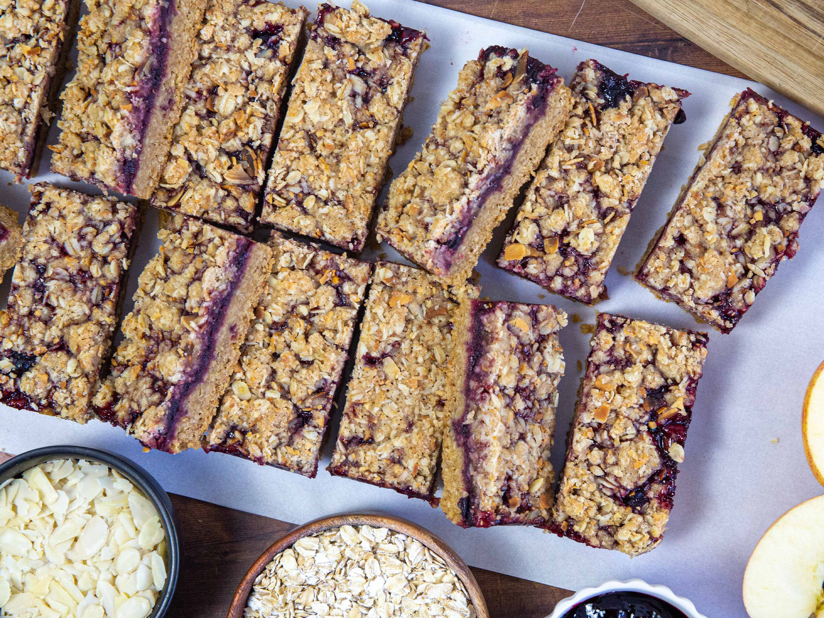 Apple & Blackcurrant Crumblejack traybake from Cakesmiths