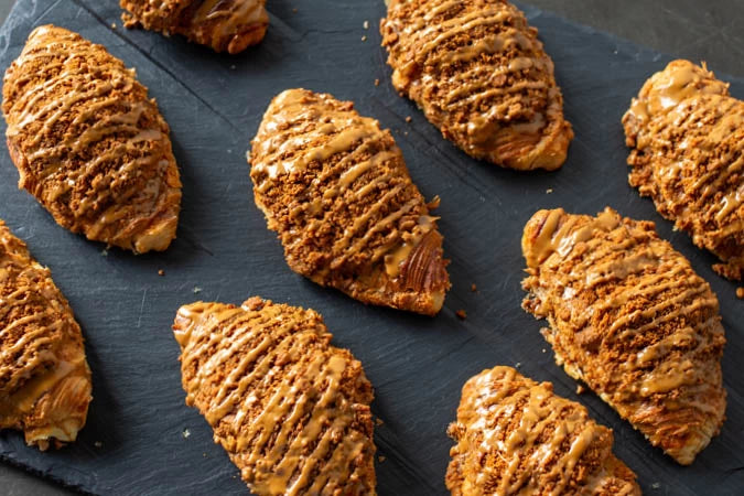 Spiced biscoff croissants