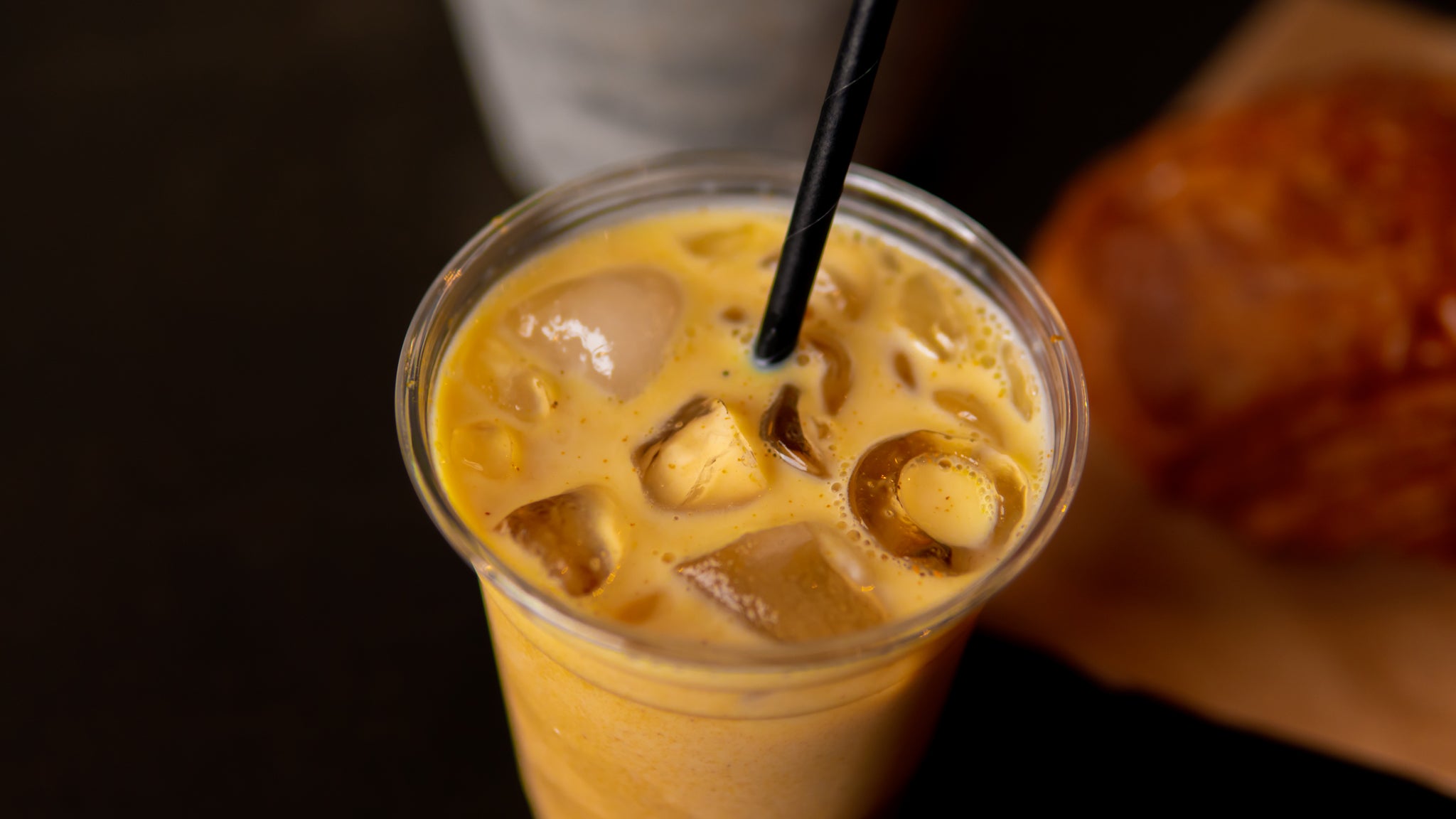 An iced Golden Chai made with Blendsmiths