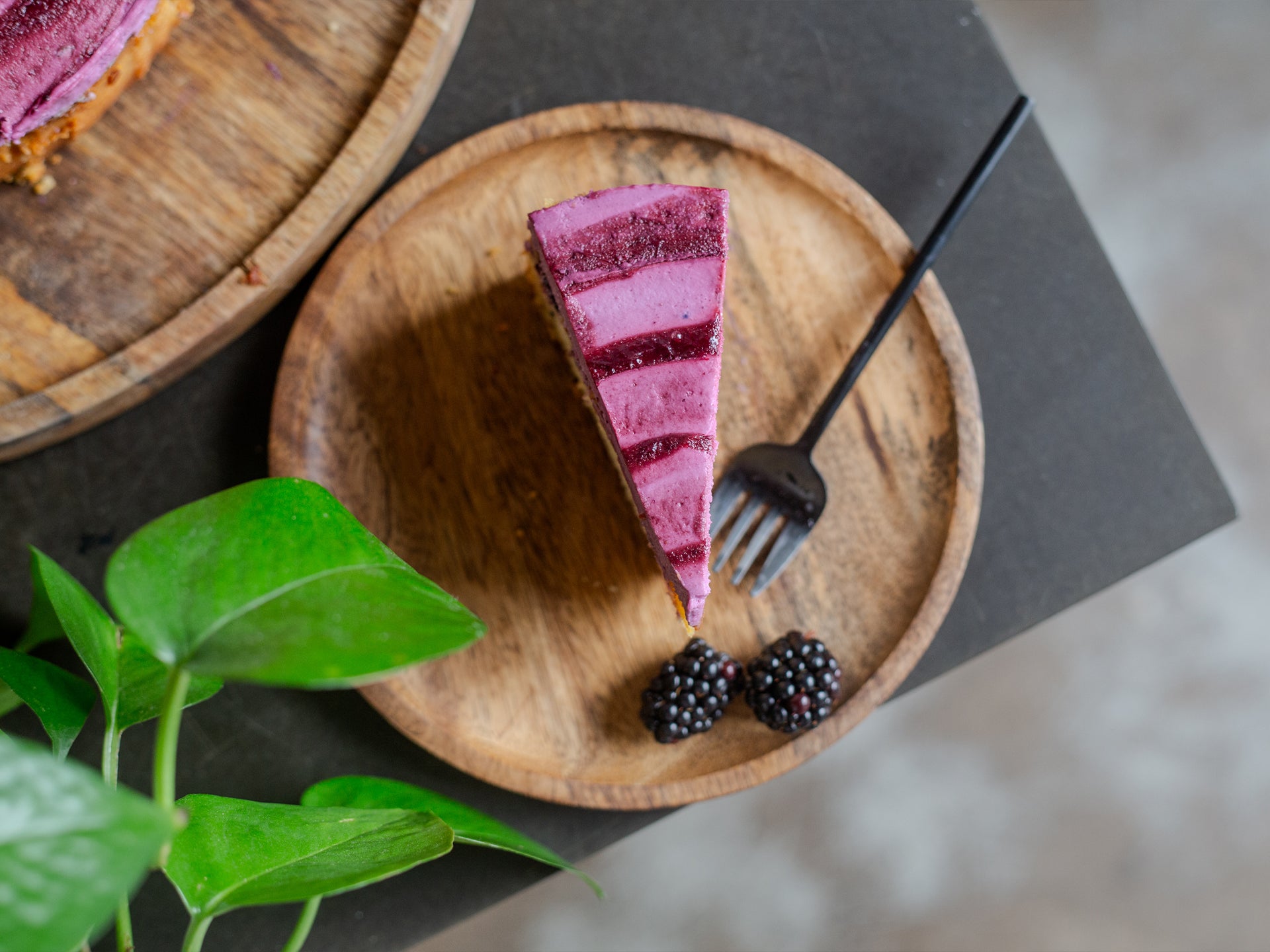 A slice our autumnal wholesale round - Earl Grey & Blackberry cake