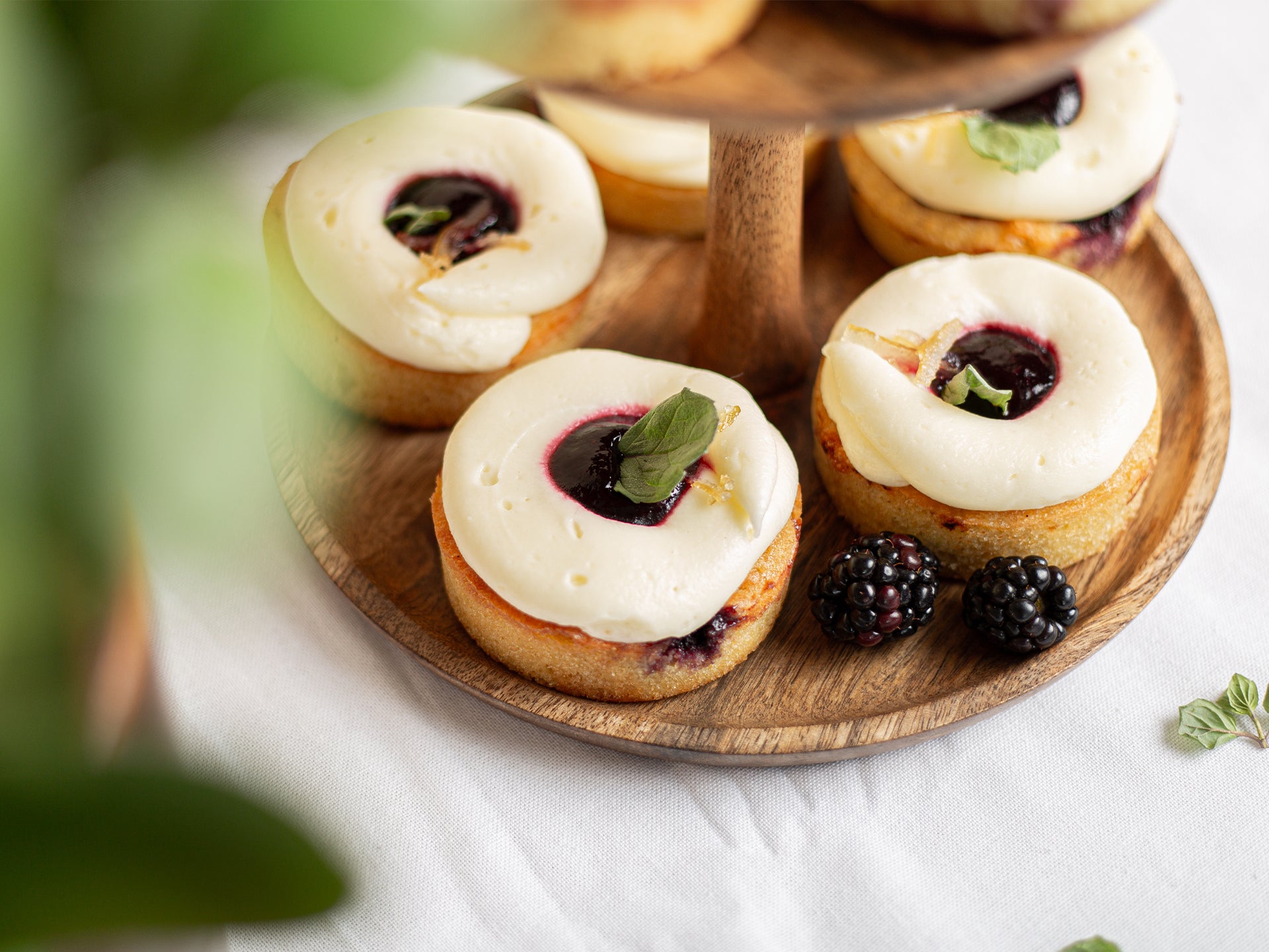 A selection of Blackberry & Yuzu Friands