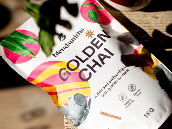Blendsmiths new Golden Chai Latte blend - available at Cakesmiths