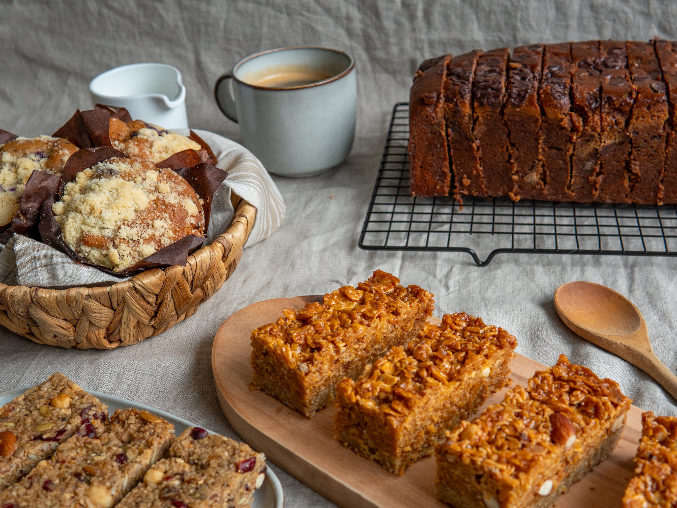 A selection of curated cakes in our Breakfast bundle