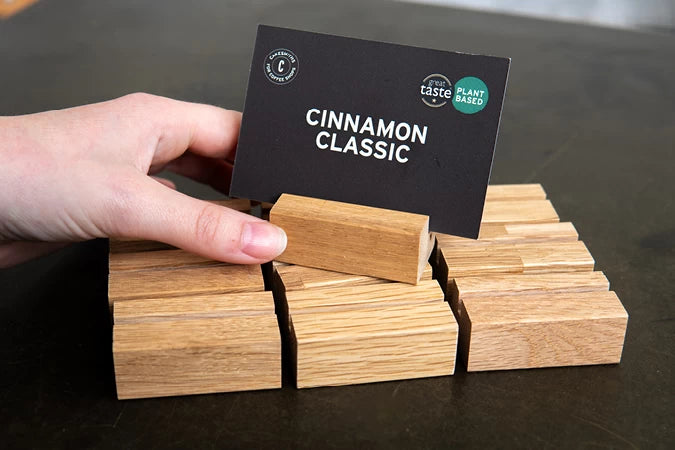 Oak Product Display Card Stands
