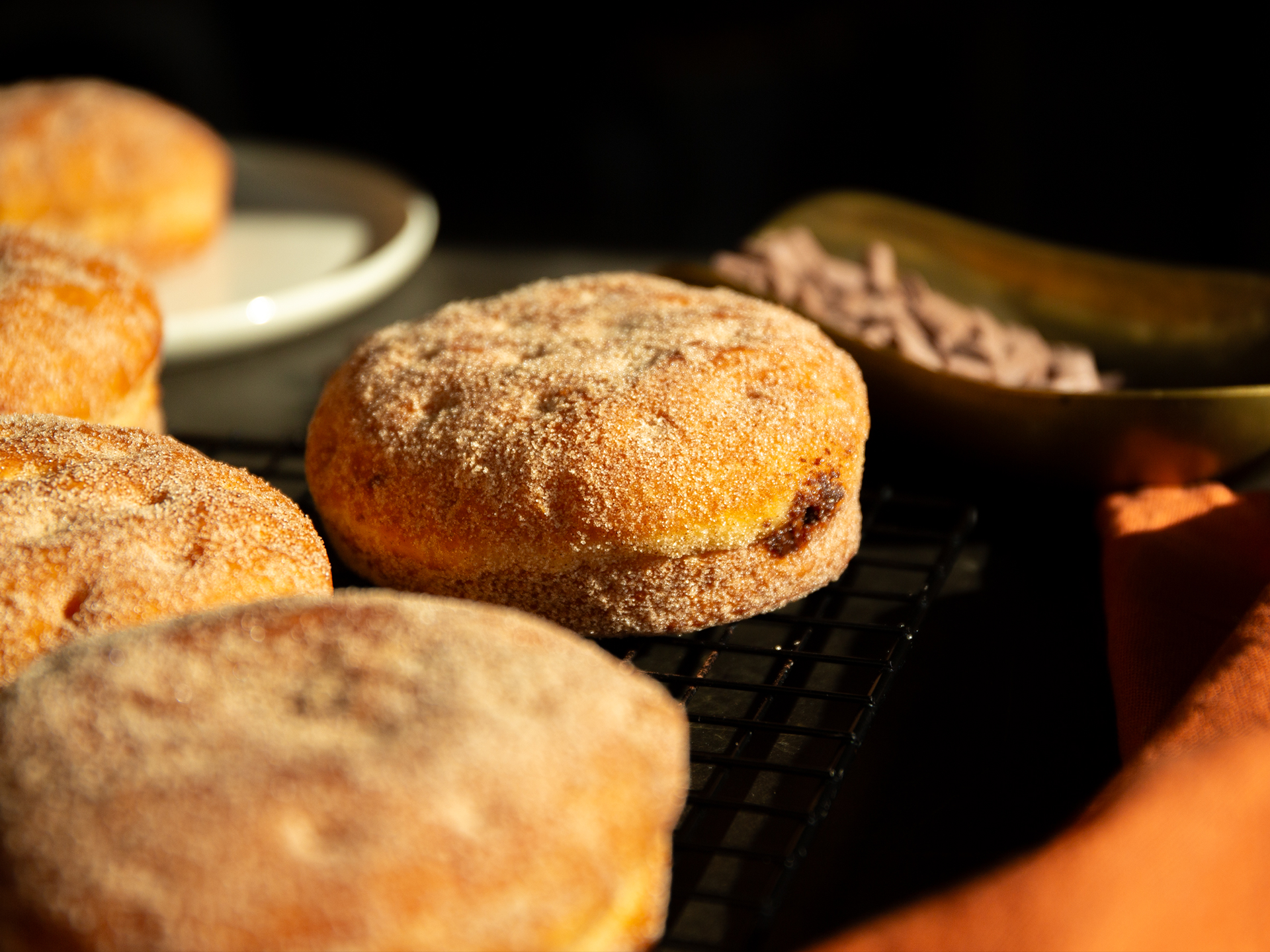 Wholesale donuts with a cinnamon sugar coating