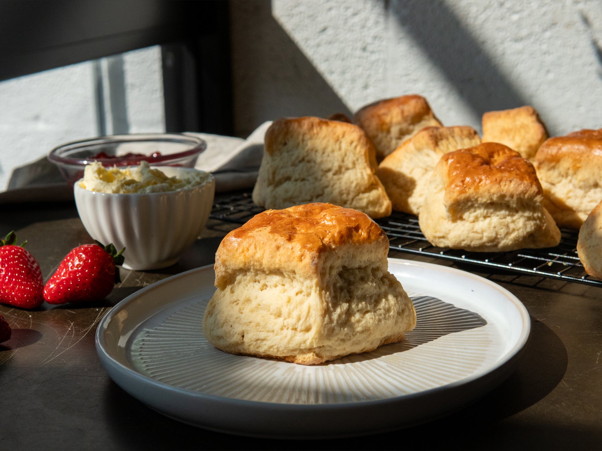 Buttery scone infused with clotted cream
