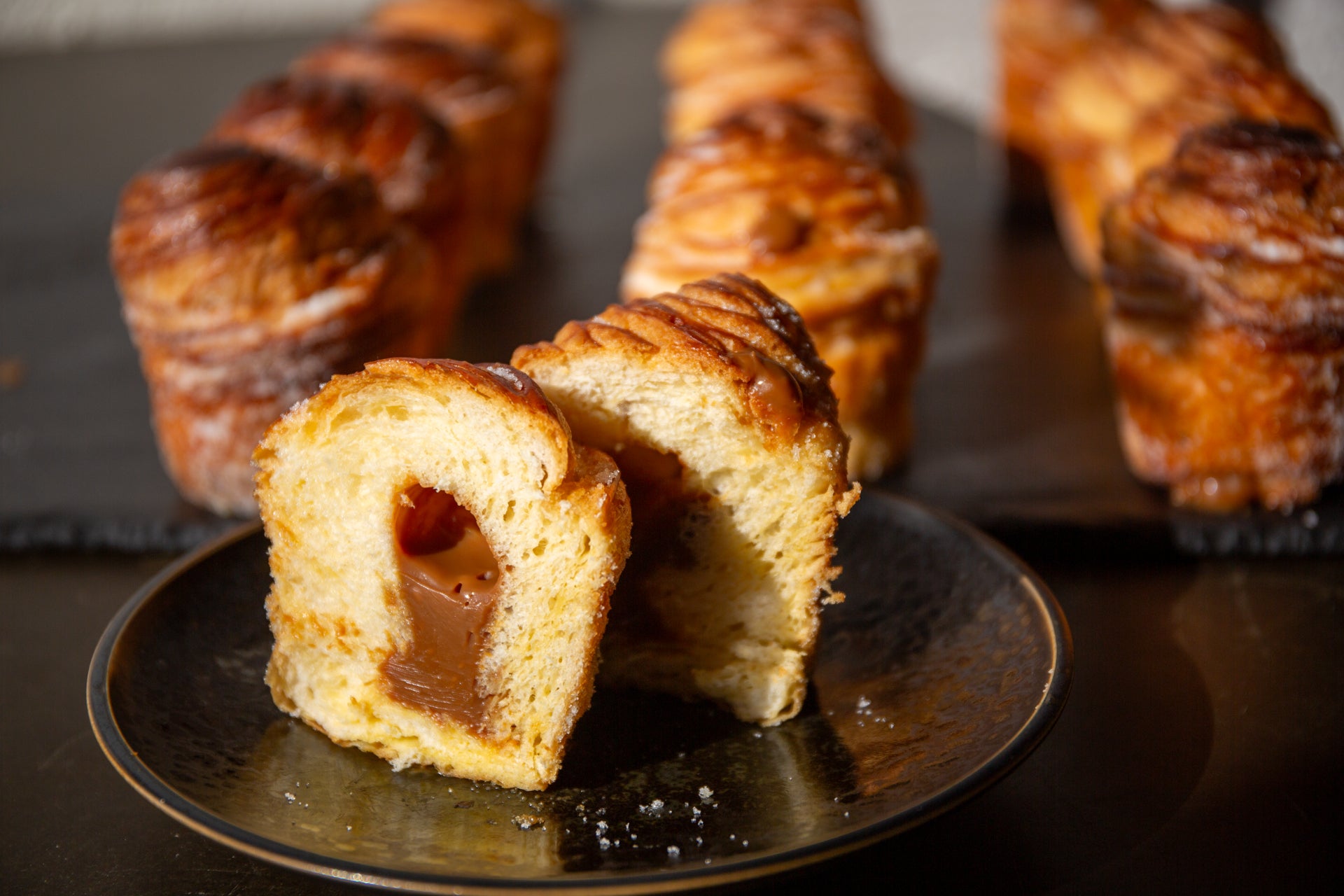 Wholesale cruffins filled with caramel