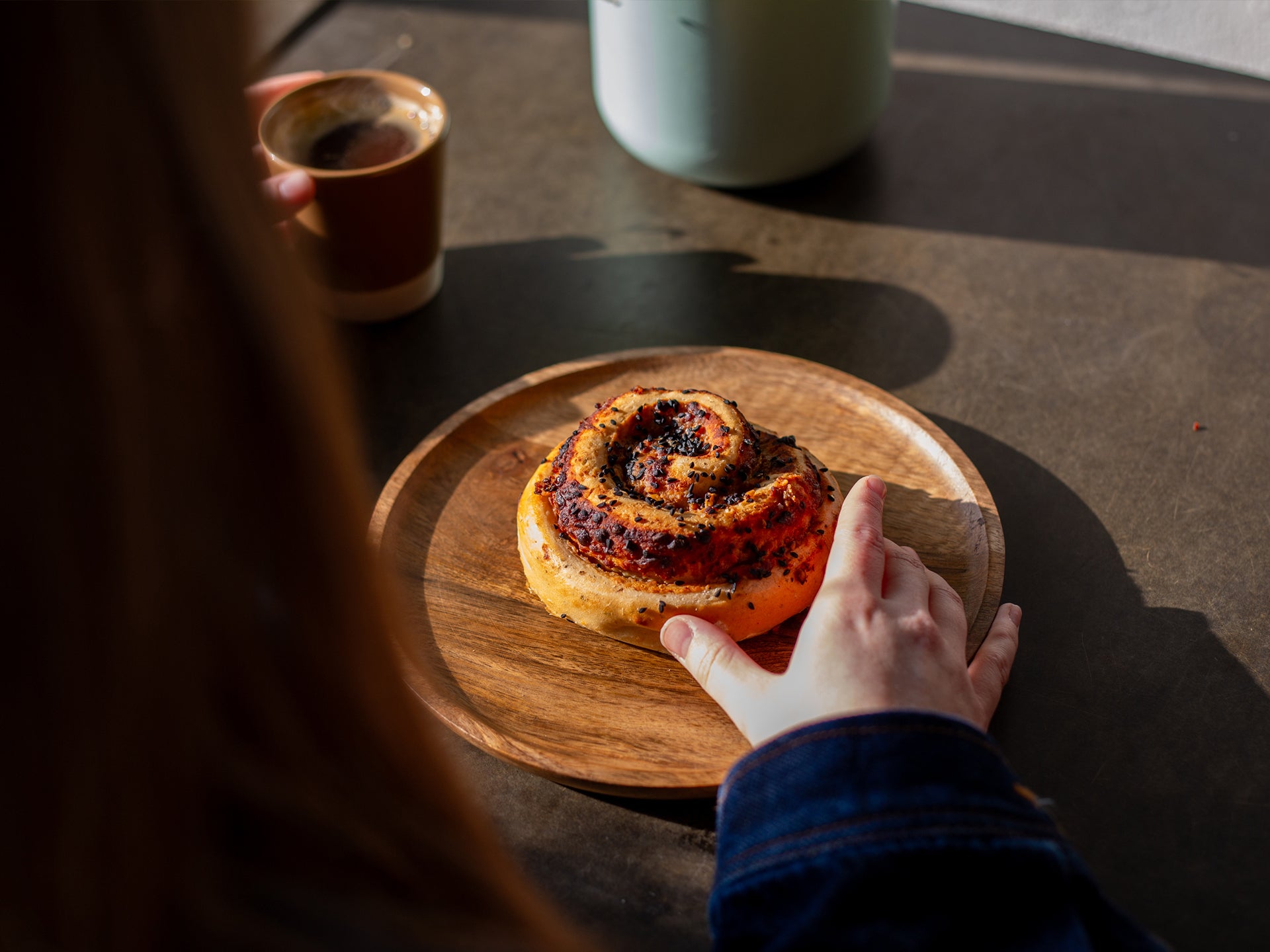 Tuck into one of our wholesale Caramelised Onion & Cheese Swirl as a savoury breakfast option