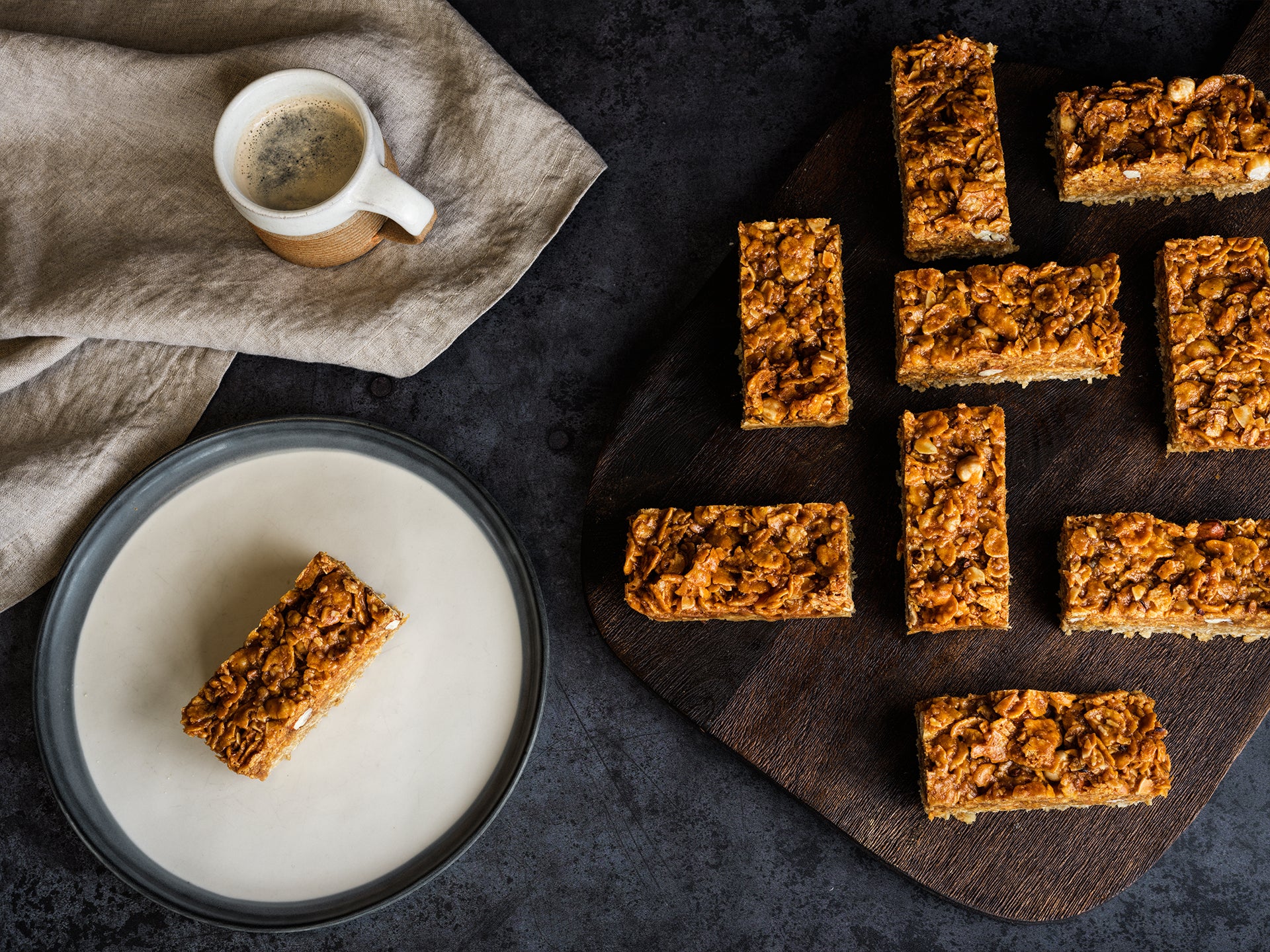 A selection of slices of our Honeynut Crunch traybake