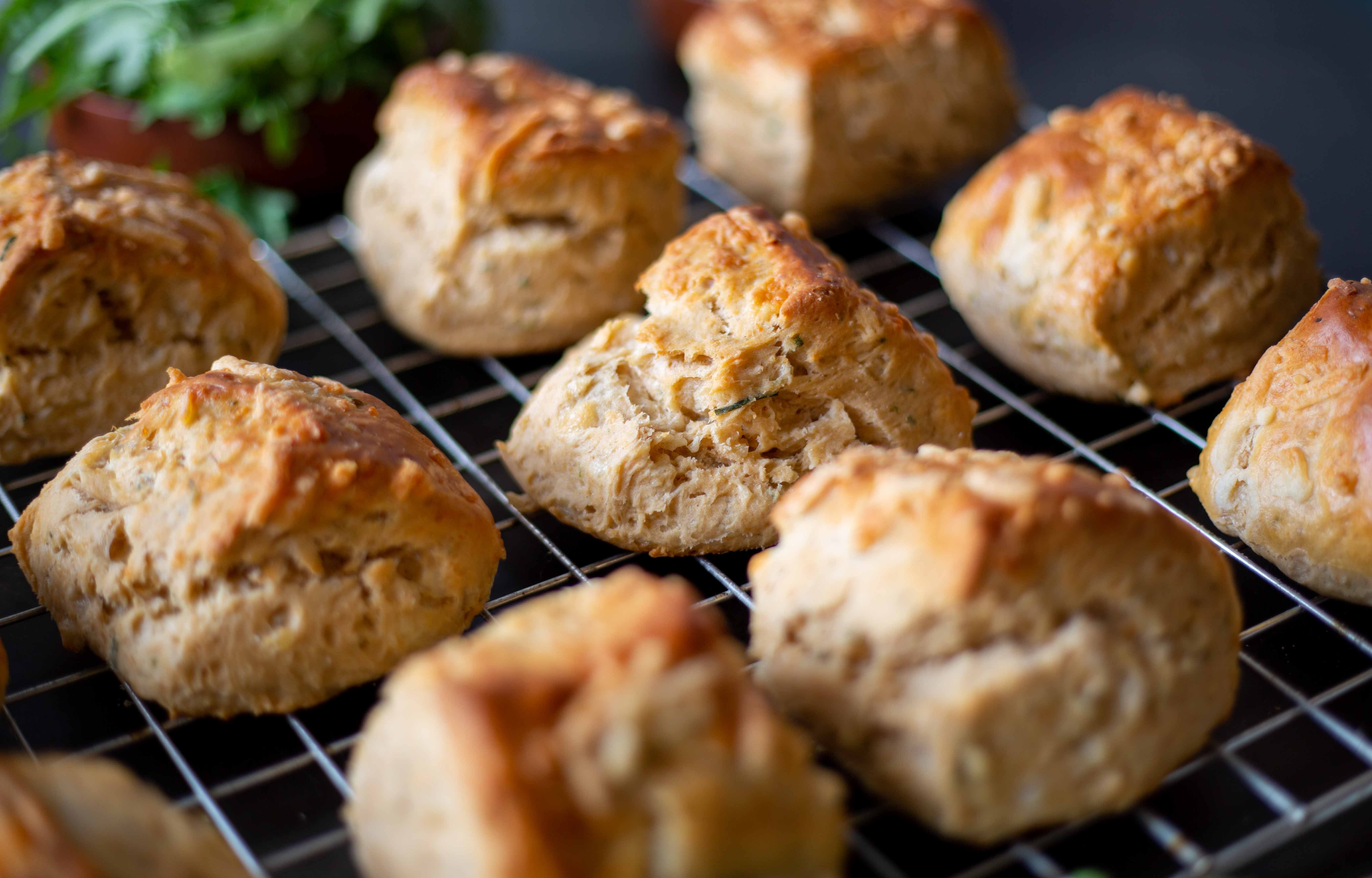 A tray of our wholesale savoury marmite and cheese scones