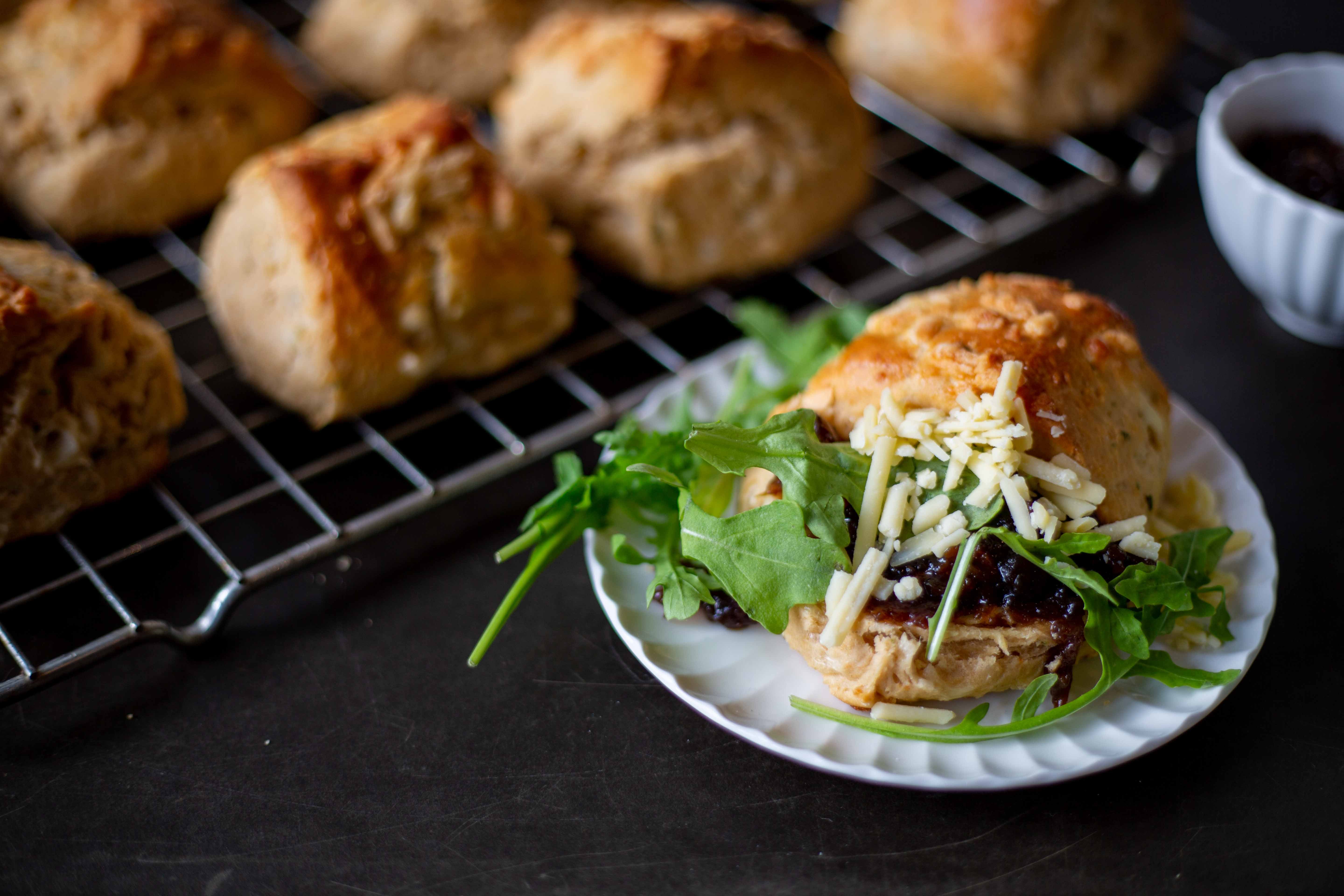 Fill our savoury scones with chutney and cheese