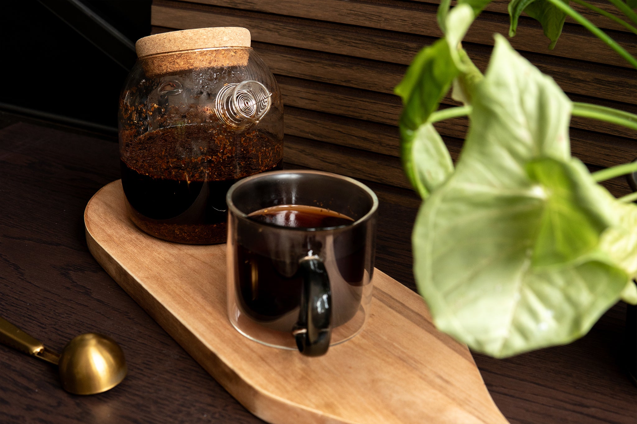 A cup of Nuditea Loose Leaf Bush Tea