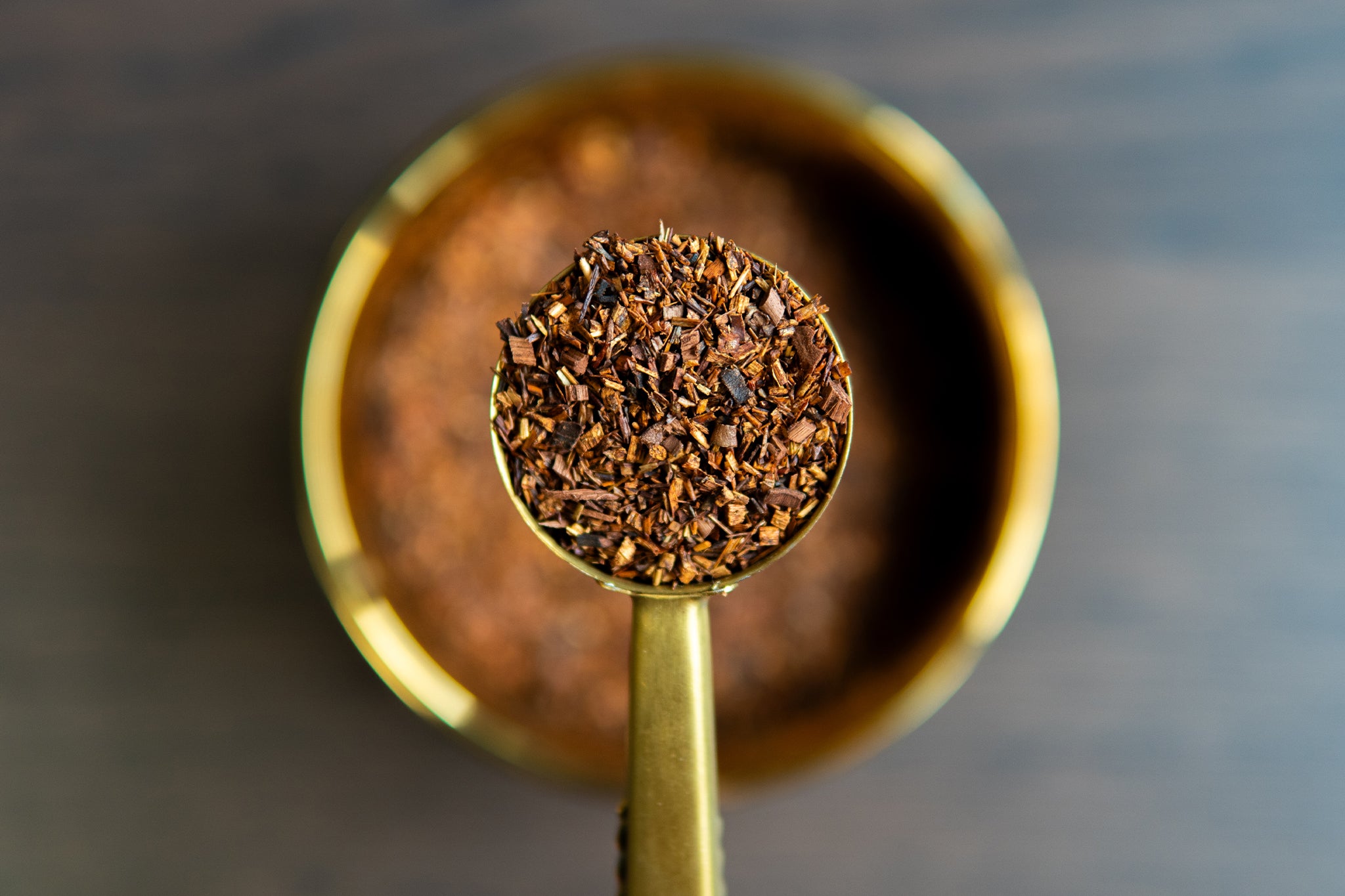 A spoonful of Nuditea Loose Leaf Roibos Bush Tea