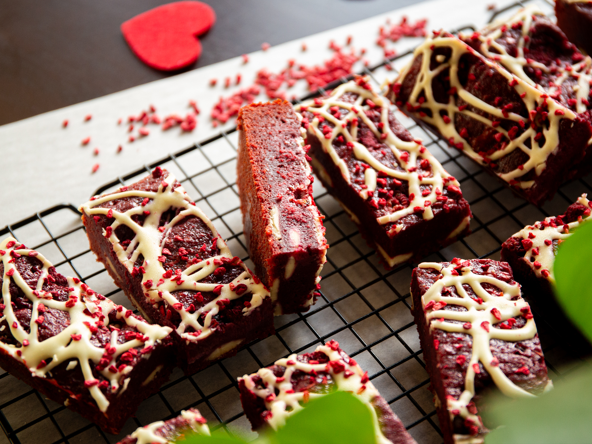 Raspberry Red Velvet Blondie