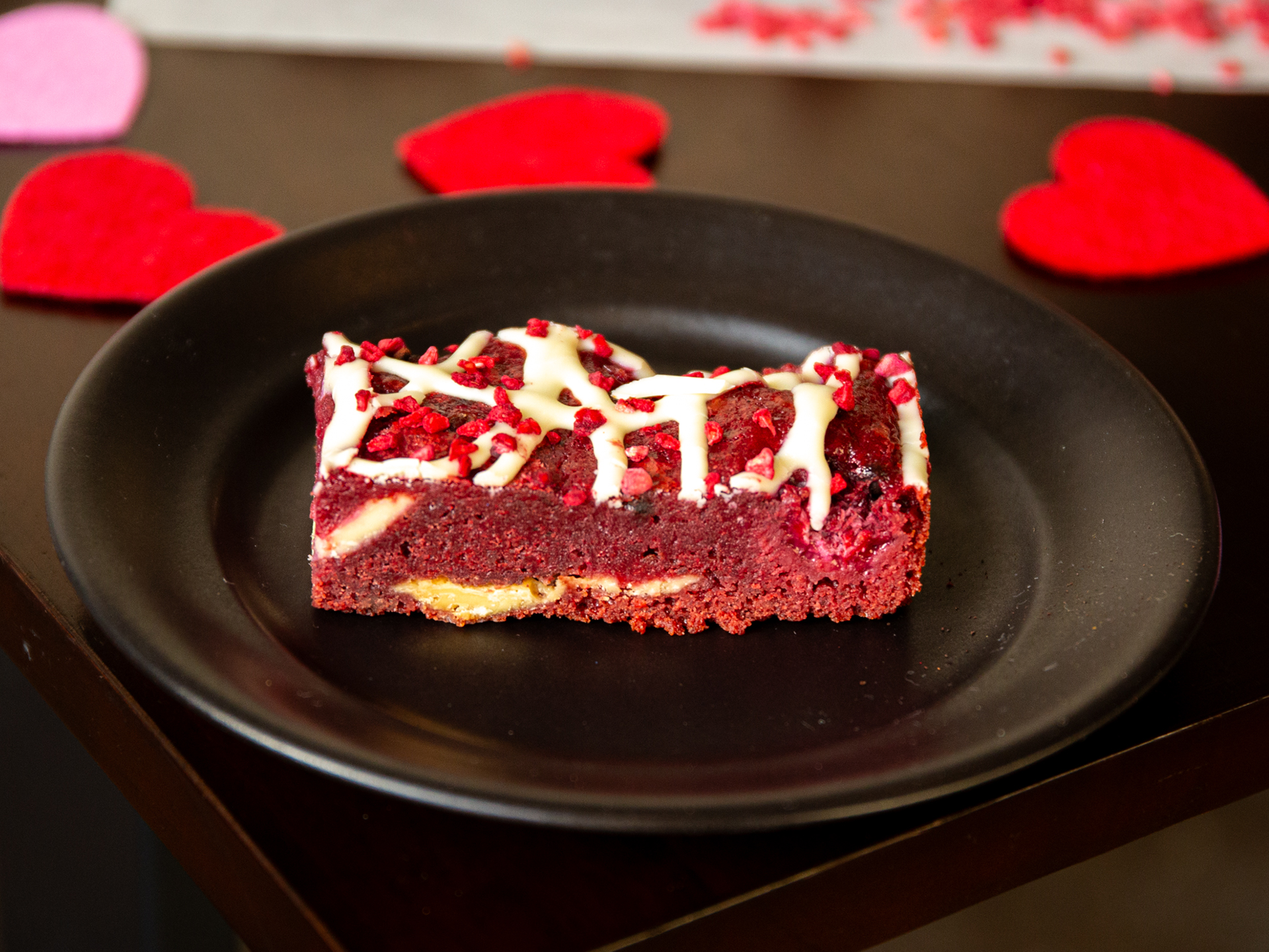 Raspberry Red Velvet Blondie