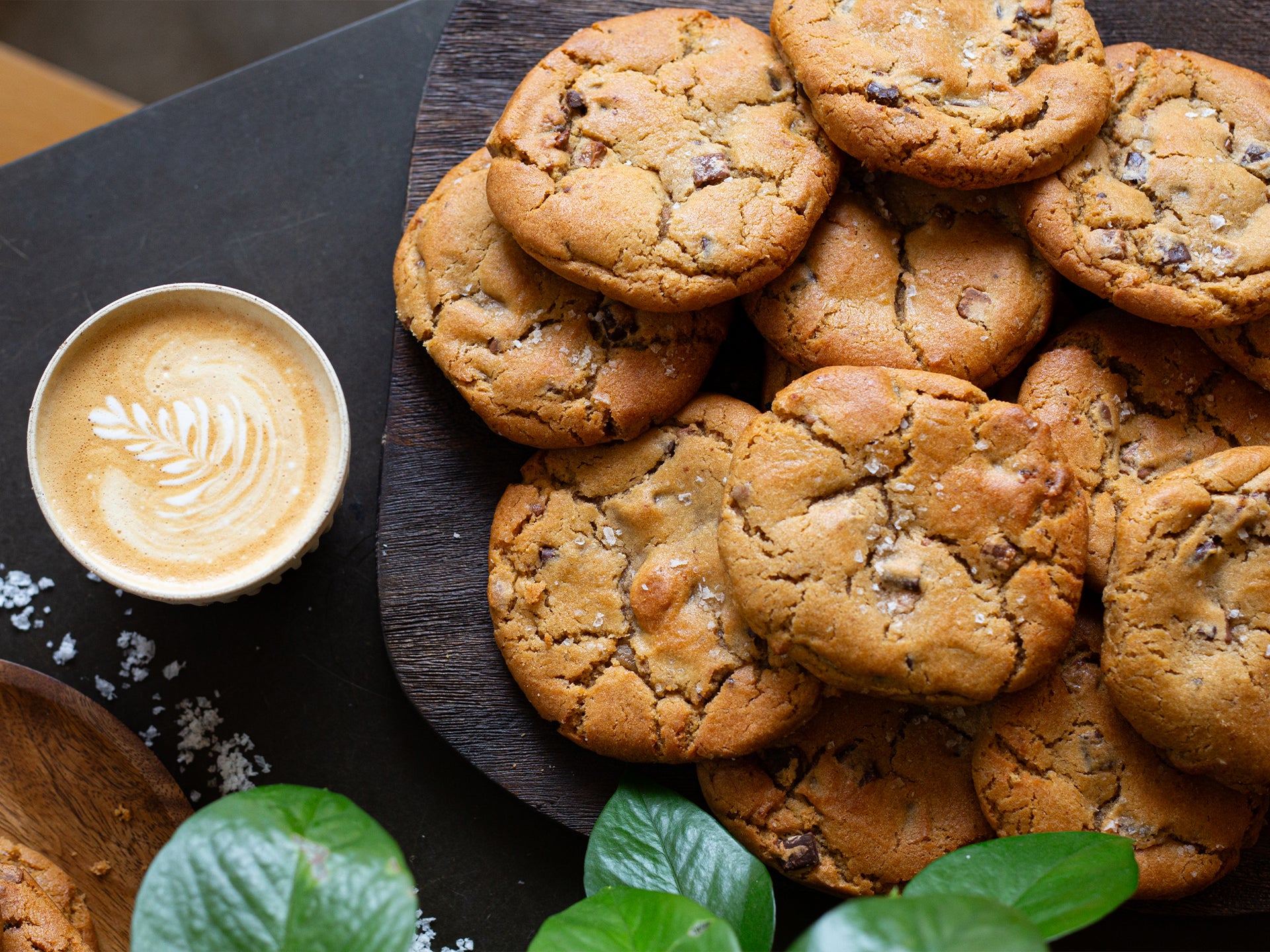 Pair a salted chocolate chip cookie with a latte