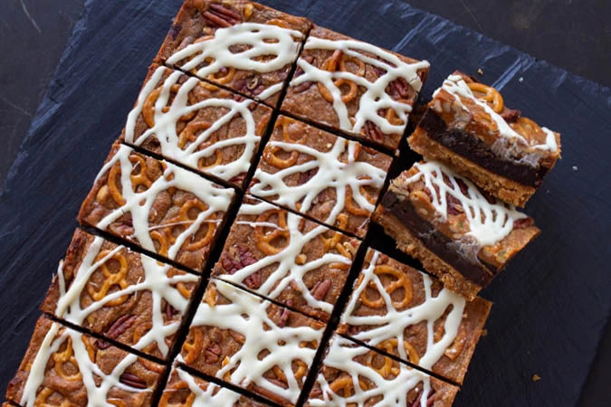 Salted Pretzel & Caramel Brownie