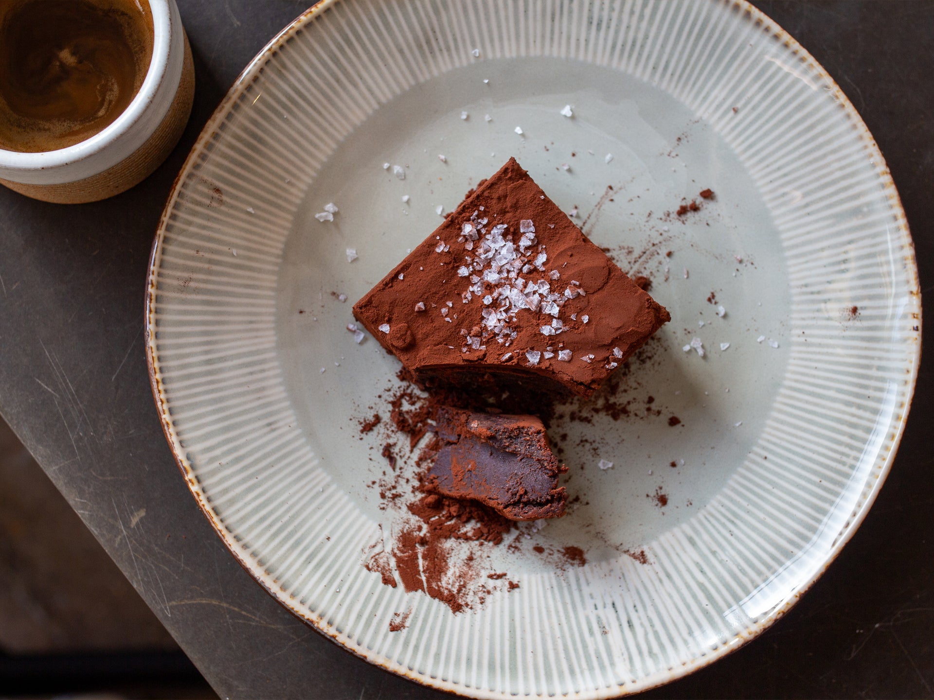 A slice of single origin brownie from Cakesmiths