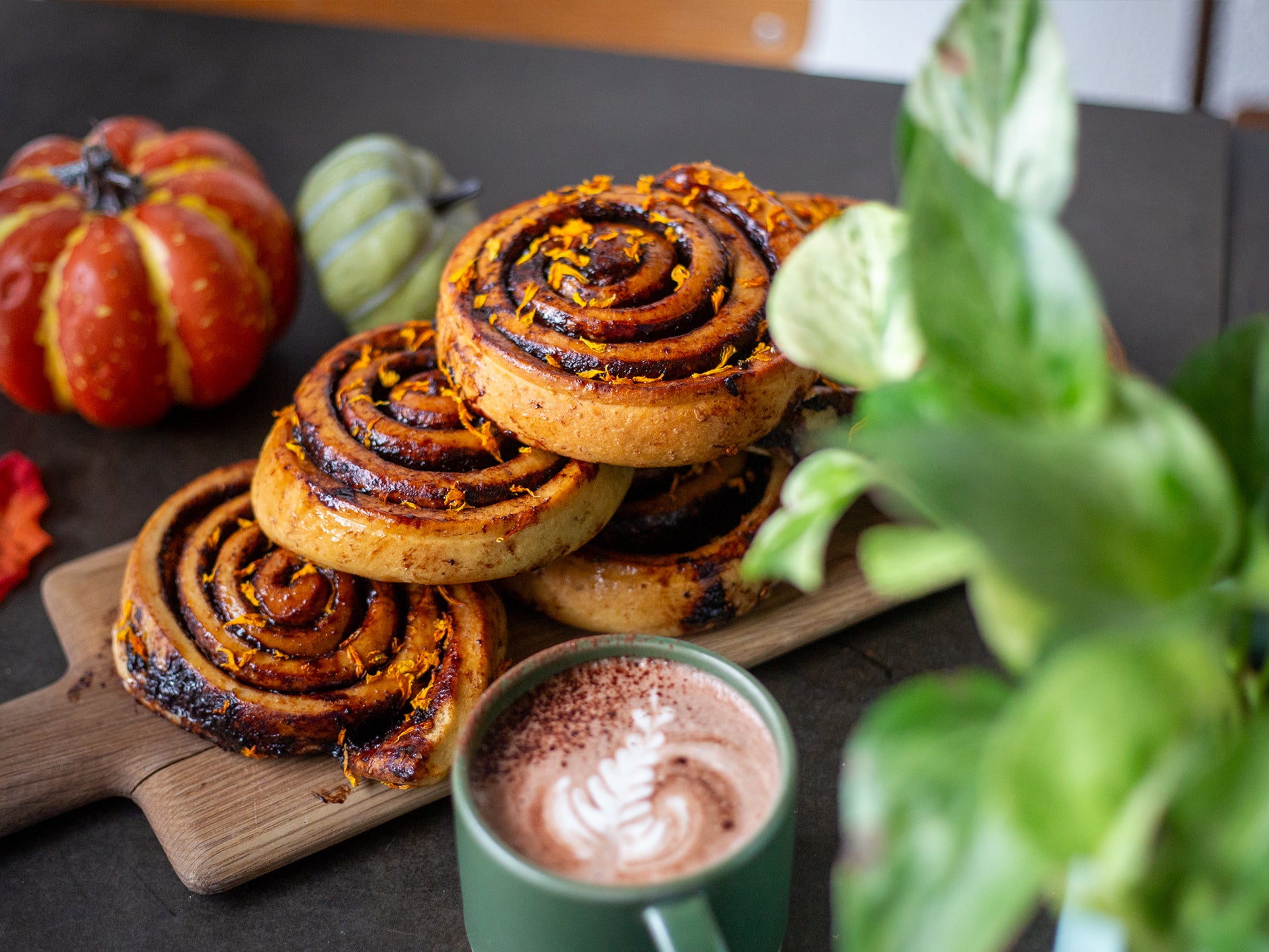 A stack of wholesale chocolate orange sticky buns