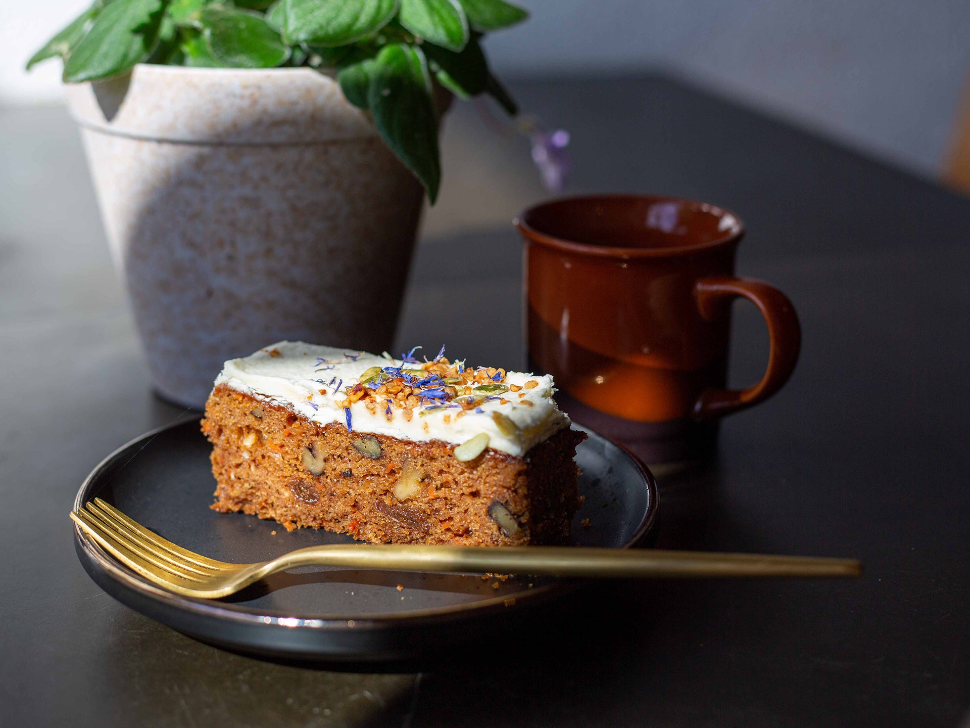 Try a slice of Cakesmiths vegan carrot cake