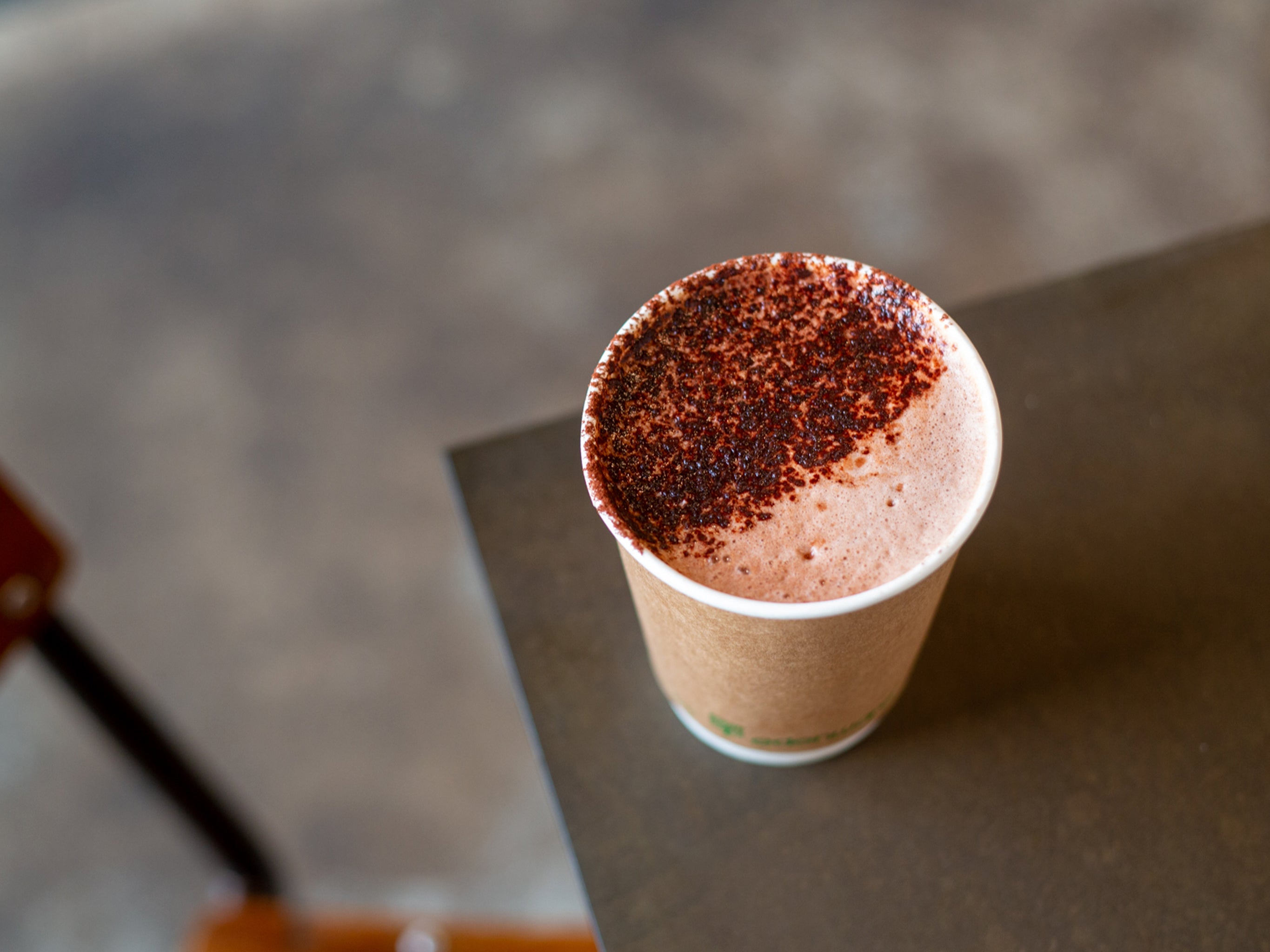A hot chocolate made with Blendsmiths